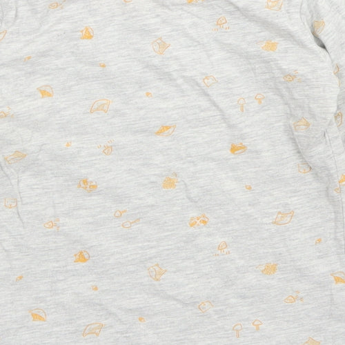 George Baby Grey Spotted Cotton Basic T-Shirt Size 18-24 Months Crew Neck