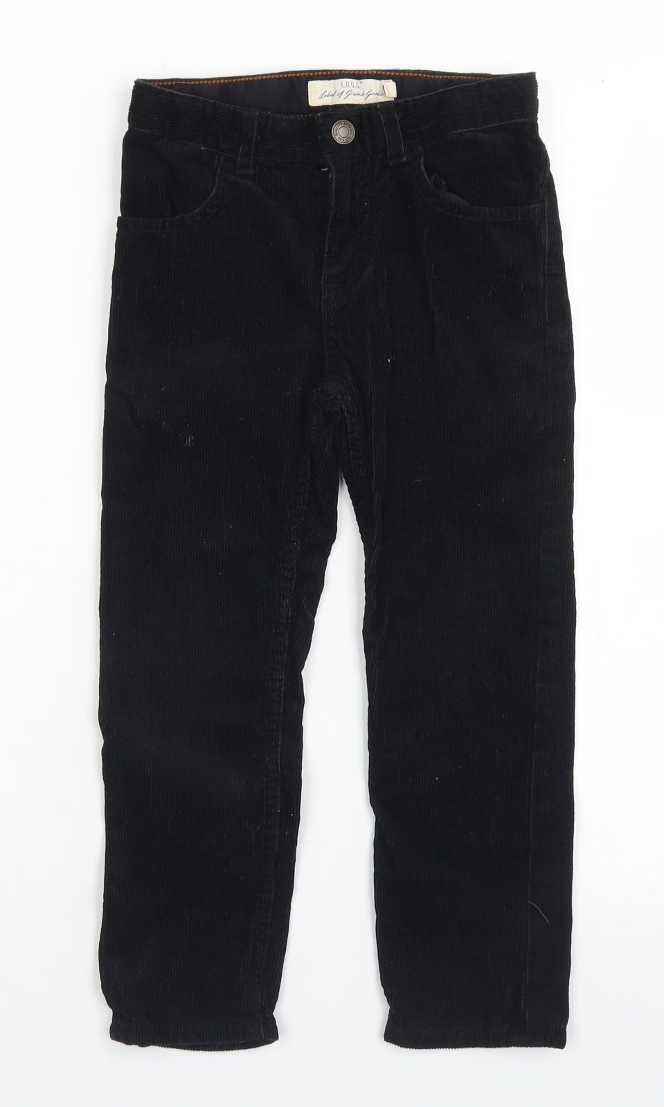 H&M Boys Black  Cotton Straight Jeans Size 5-6 Years  Regular Snap