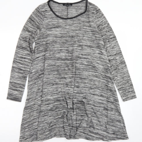 New Look Womens Grey  Viscose Trapeze & Swing  Size 10  Crew Neck