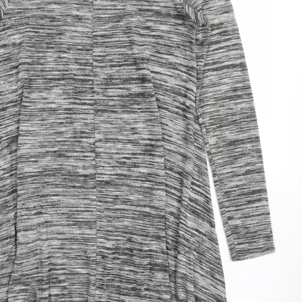 New Look Womens Grey  Viscose Trapeze & Swing  Size 10  Crew Neck