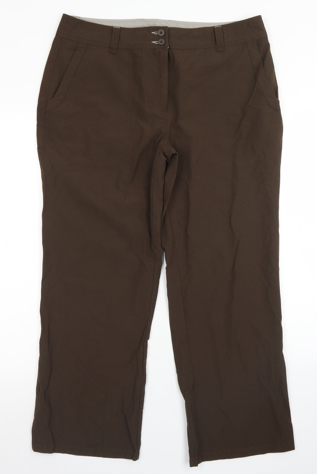 Rohan Womens Brown  Polyamide Cargo Trousers Size 14 L26 in Regular Button