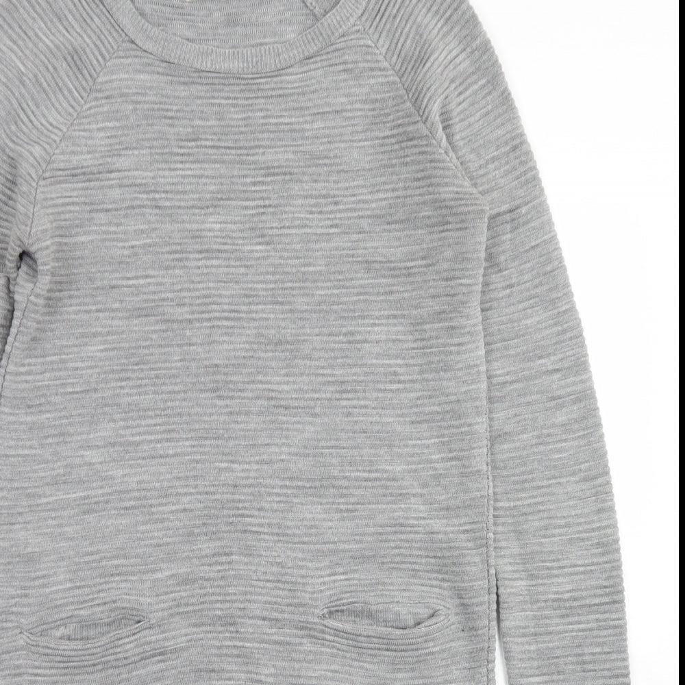 TU Womens Grey  Acrylic Jumper Dress  Size 10  Round Neck