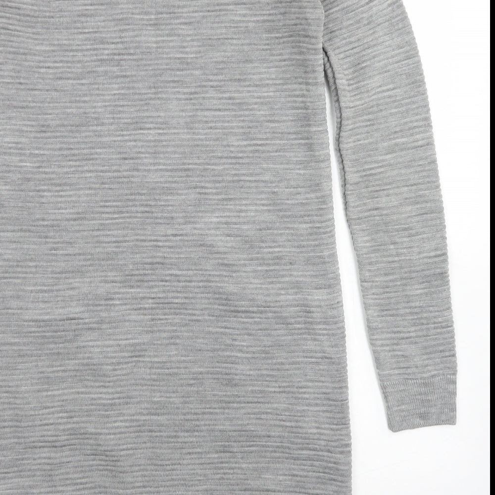 TU Womens Grey  Acrylic Jumper Dress  Size 10  Round Neck
