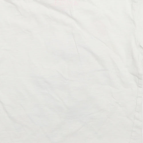 E-vie Angel Girls White  Cotton Basic T-Shirt Size 3-4 Years Crew Neck  - Poodle