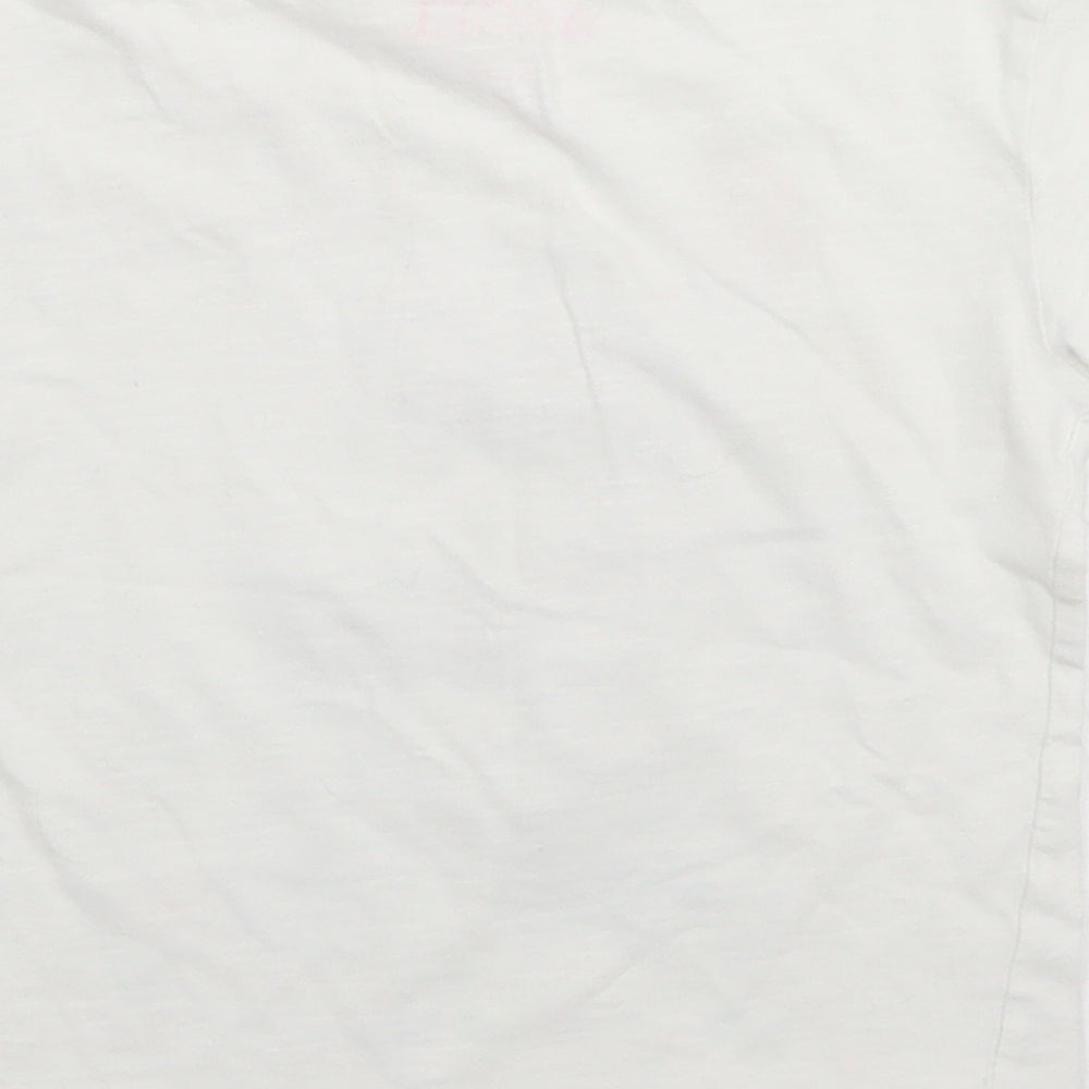E-vie Angel Girls White  Cotton Basic T-Shirt Size 3-4 Years Crew Neck  - Poodle