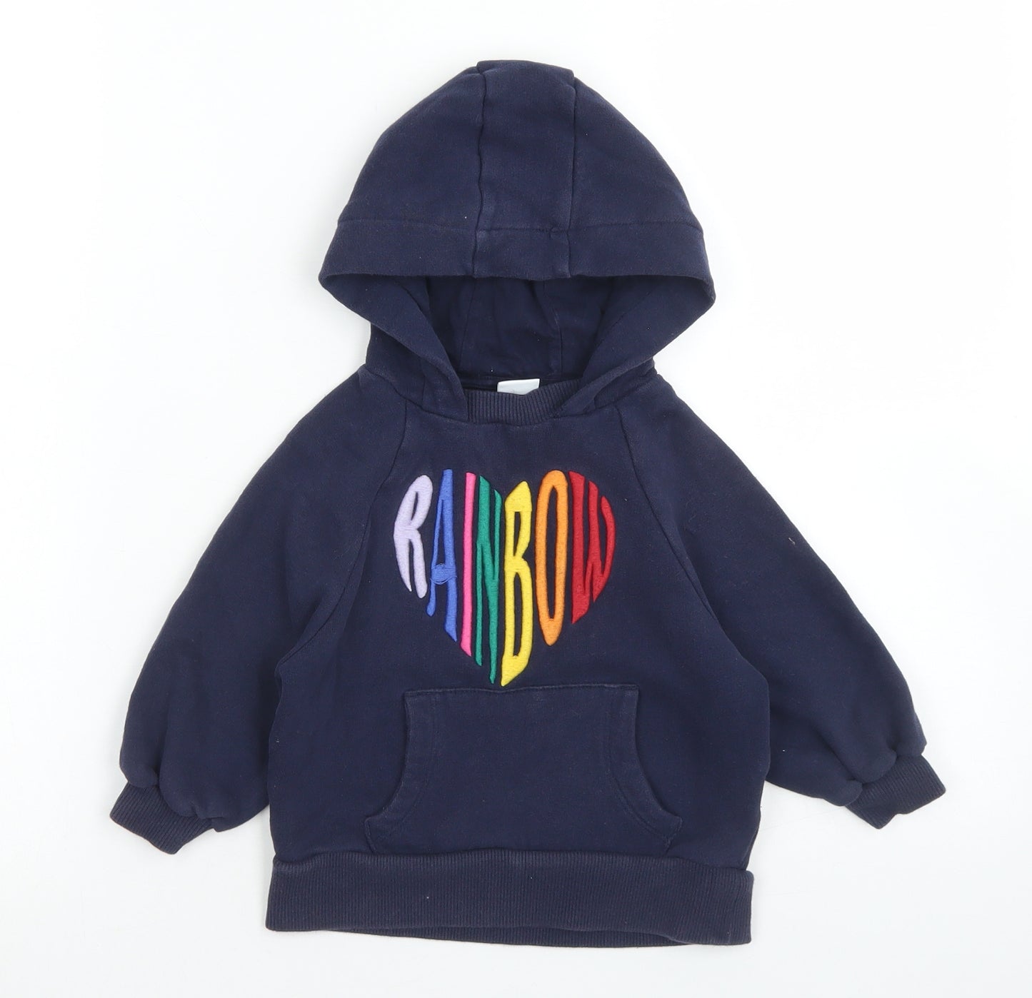 NEXT Girls Blue  Cotton Pullover Hoodie Size 3 Years   - Fleece Lined