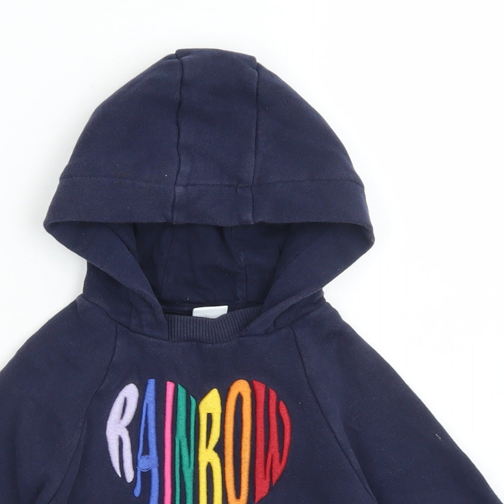 NEXT Girls Blue  Cotton Pullover Hoodie Size 3 Years   - Fleece Lined
