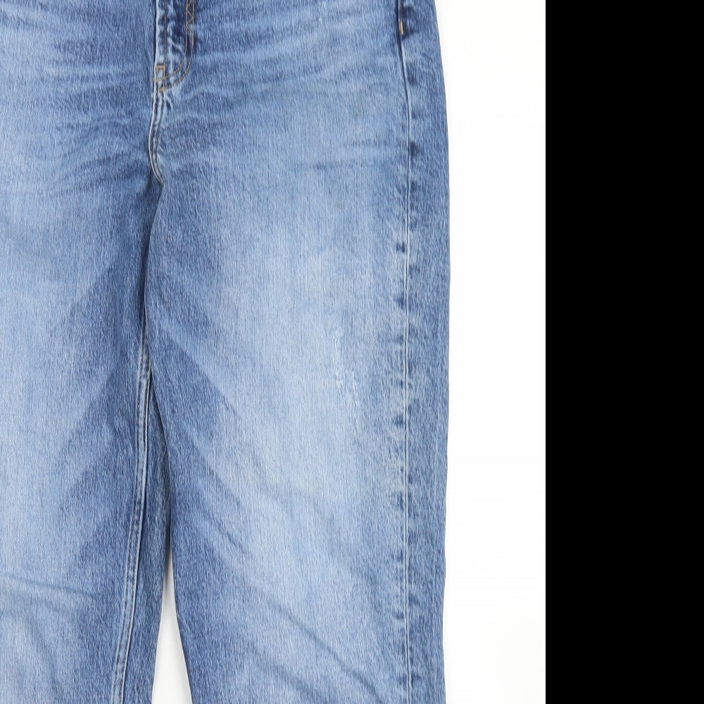 River Island Womens Blue  Cotton Straight Jeans Size 12 L27 in Regular Button