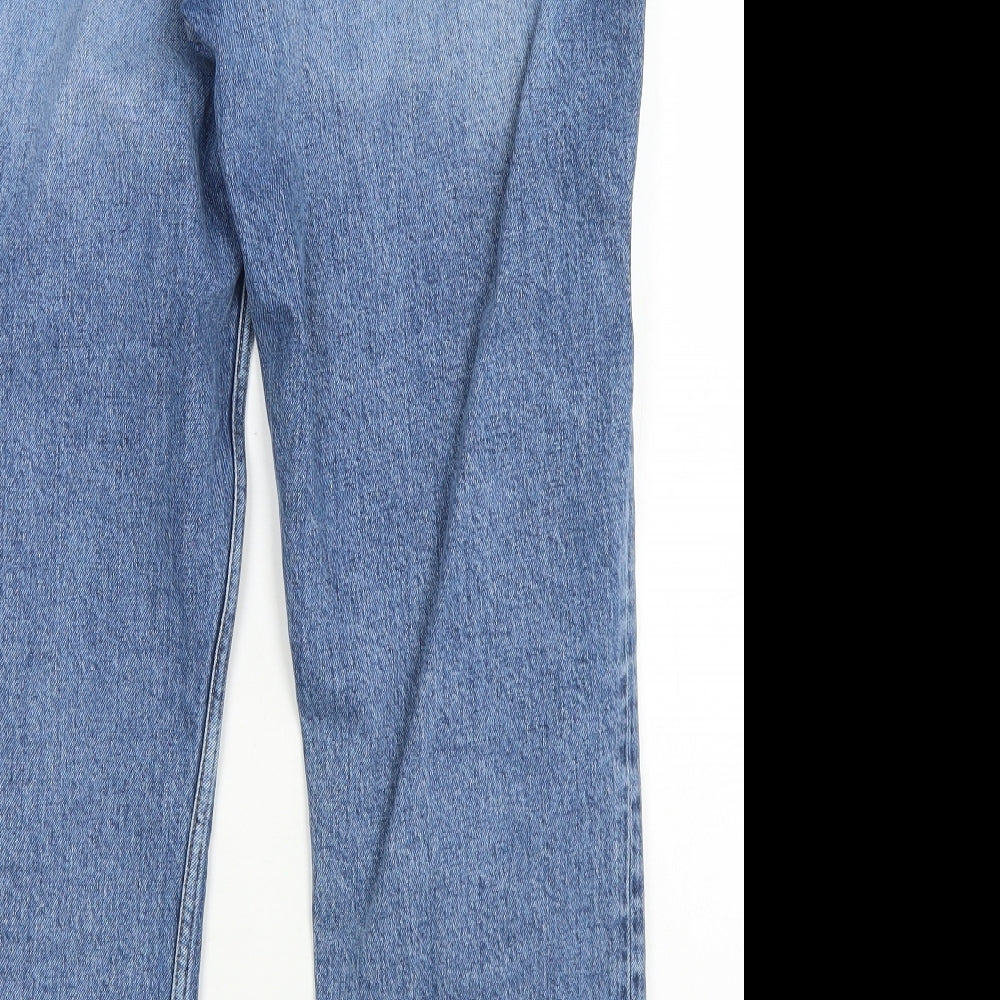River Island Womens Blue  Cotton Straight Jeans Size 12 L27 in Regular Button