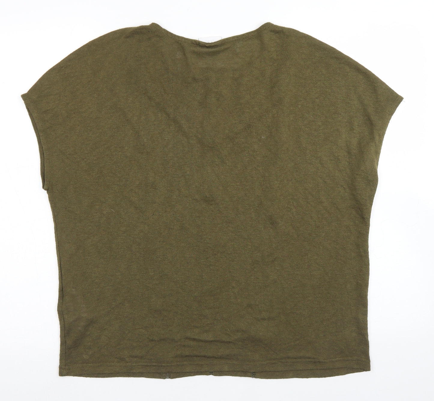 VILA Womens Green  Polyester Basic T-Shirt Size XL Round Neck