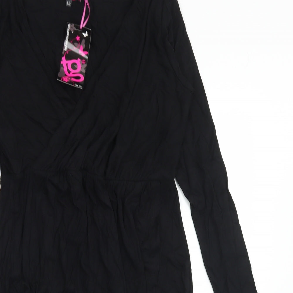 TG Womens Black  Viscose Pencil Dress  Size 12  V-Neck