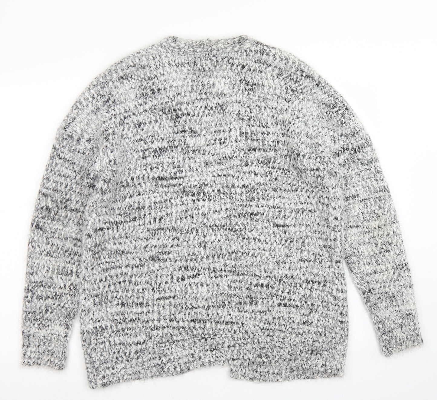 Primark Womens Grey Round Neck  Polyester Cardigan Jumper Size S