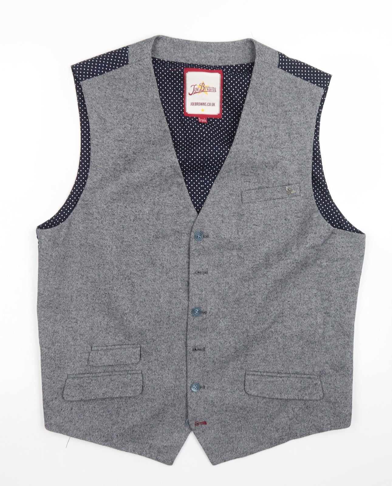 Joe Browns Mens Grey  Cotton Jacket Suit Waistcoat Size L