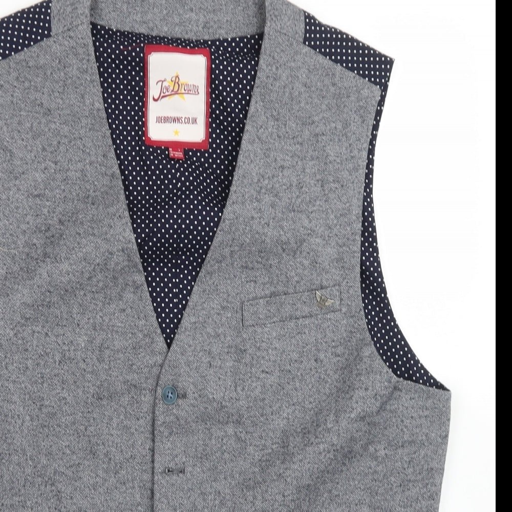 Joe Browns Mens Grey  Cotton Jacket Suit Waistcoat Size L