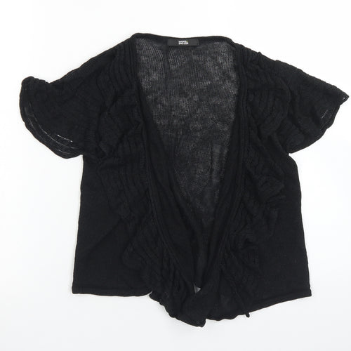 Marks & Spencer Womens Black Round Neck  Linen Cardigan Jumper Size 12