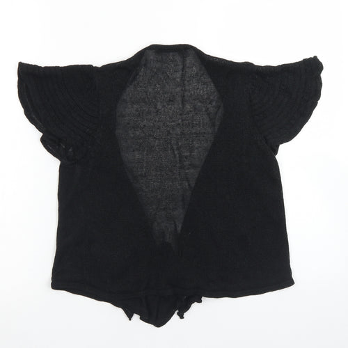 Marks & Spencer Womens Black Round Neck  Linen Cardigan Jumper Size 12