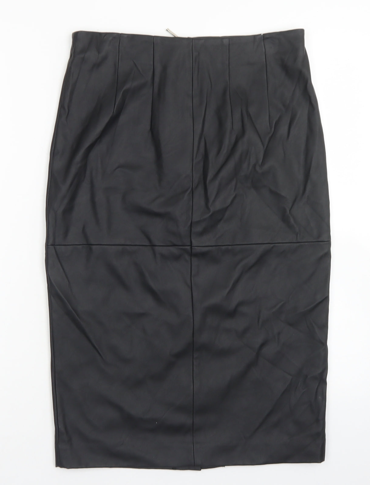 Soon Womens Black  Polyurethane Straight & Pencil Skirt Size 10   Zip