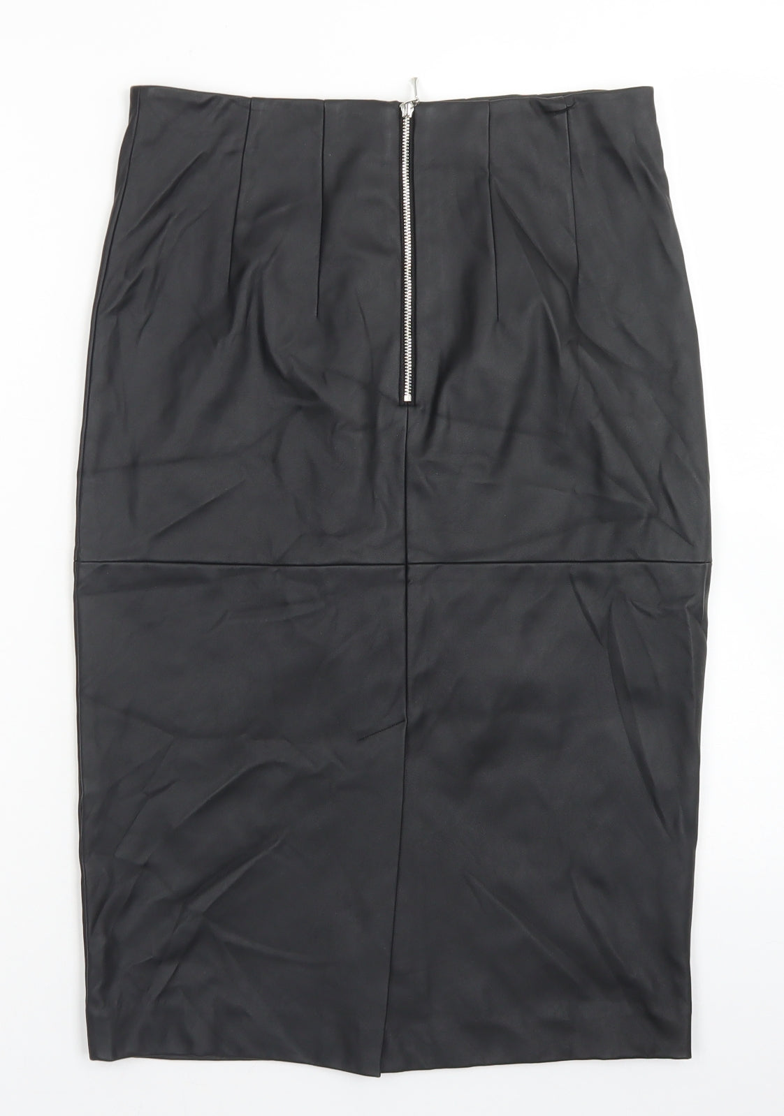 Soon Womens Black  Polyurethane Straight & Pencil Skirt Size 10   Zip