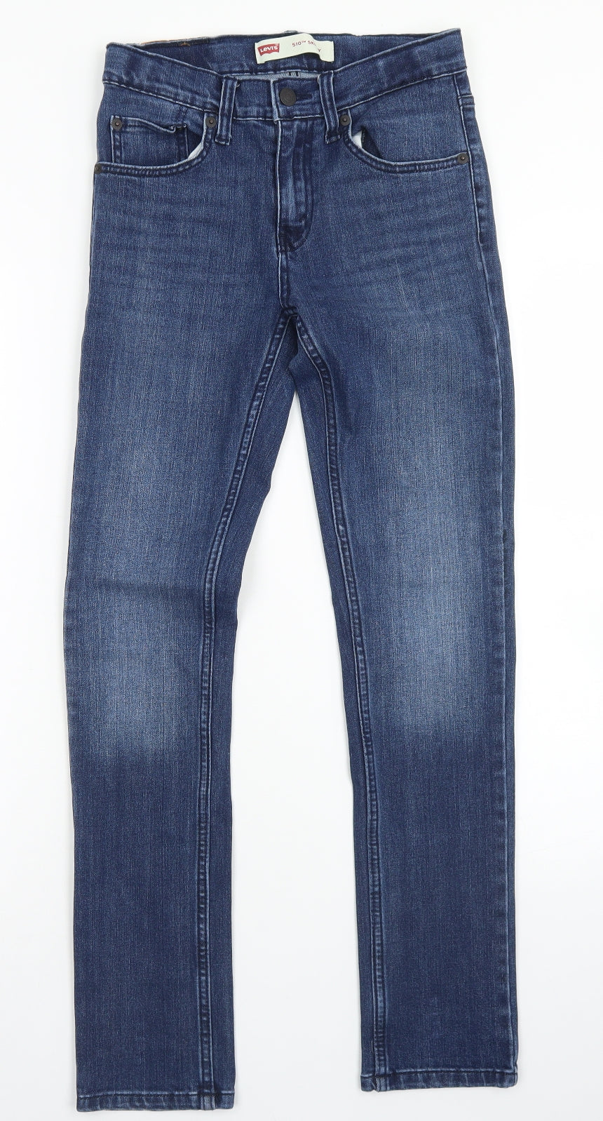 Levi's Girls Blue  Cotton Skinny Jeans Size 12 Years  Regular Button