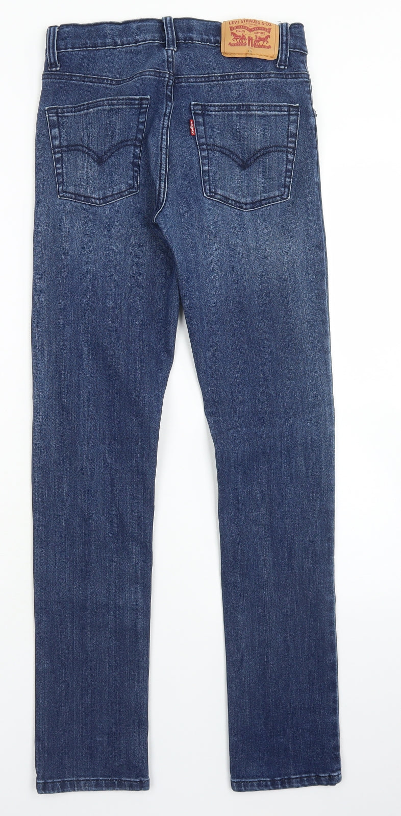 Levi's Girls Blue  Cotton Skinny Jeans Size 12 Years  Regular Button