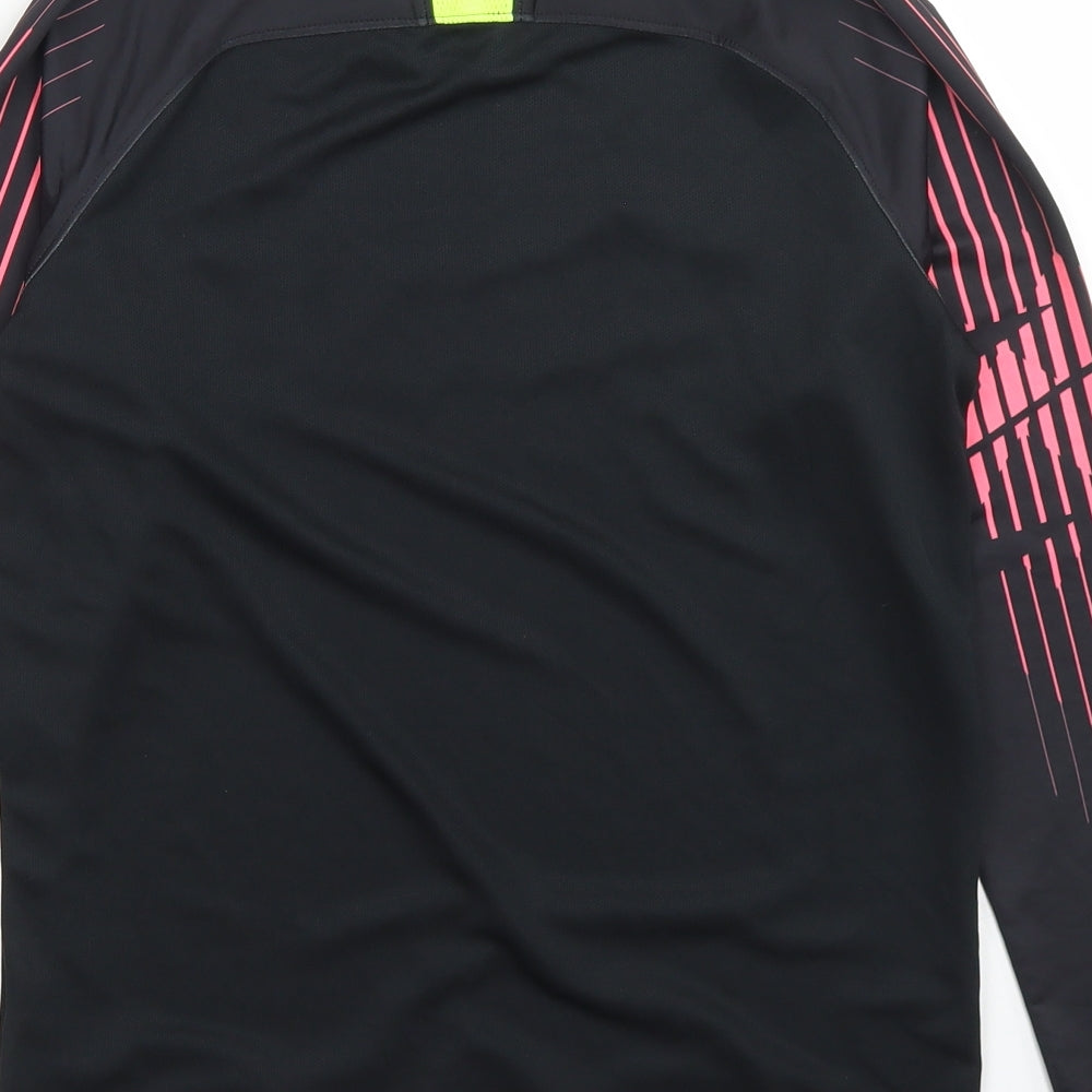 Nike Girls Black  Polyester Basic T-Shirt Size 12-13 Years Crew Neck