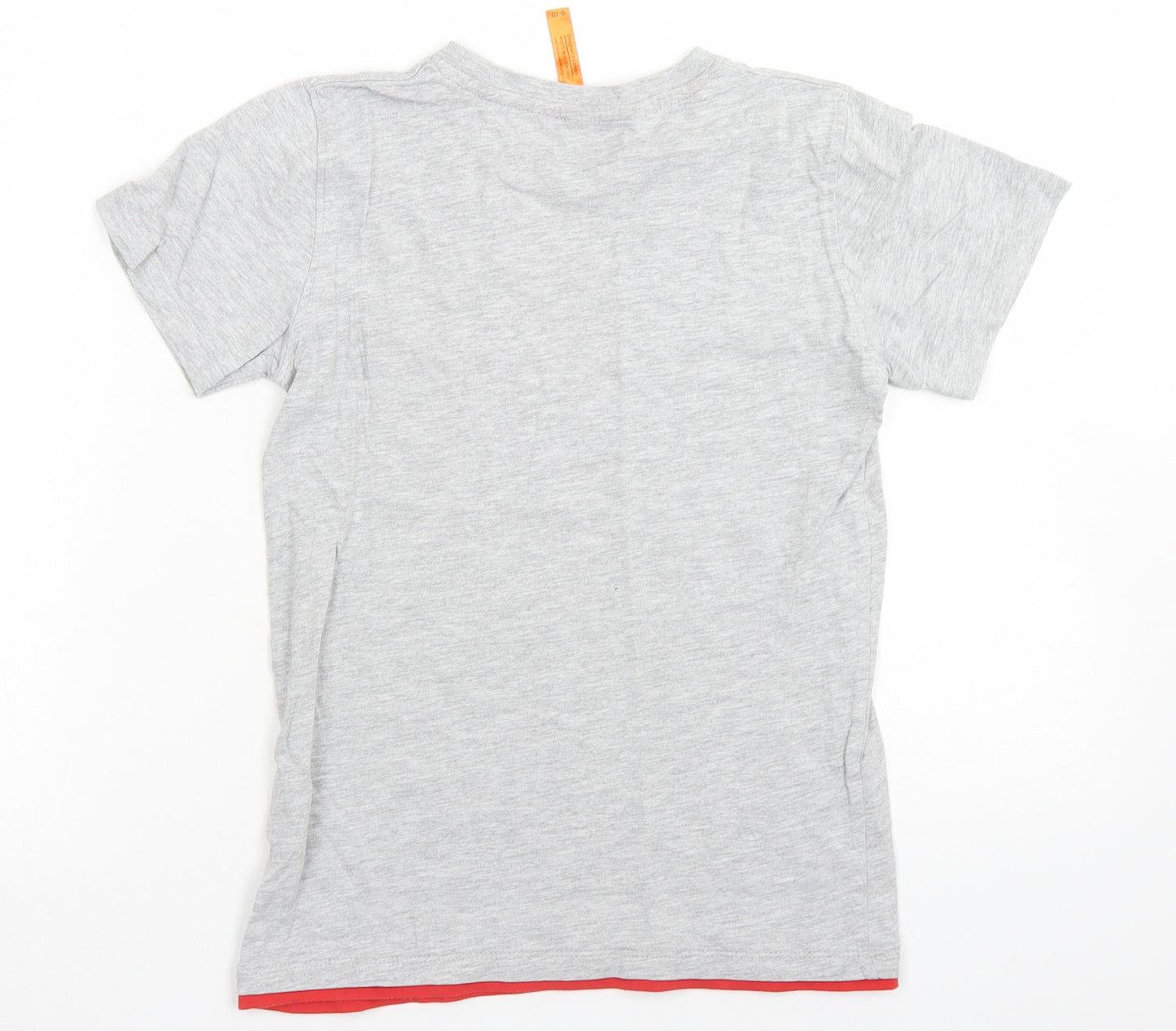 zakti Boys Grey  Cotton Basic T-Shirt Size 9-10 Years Crew Neck