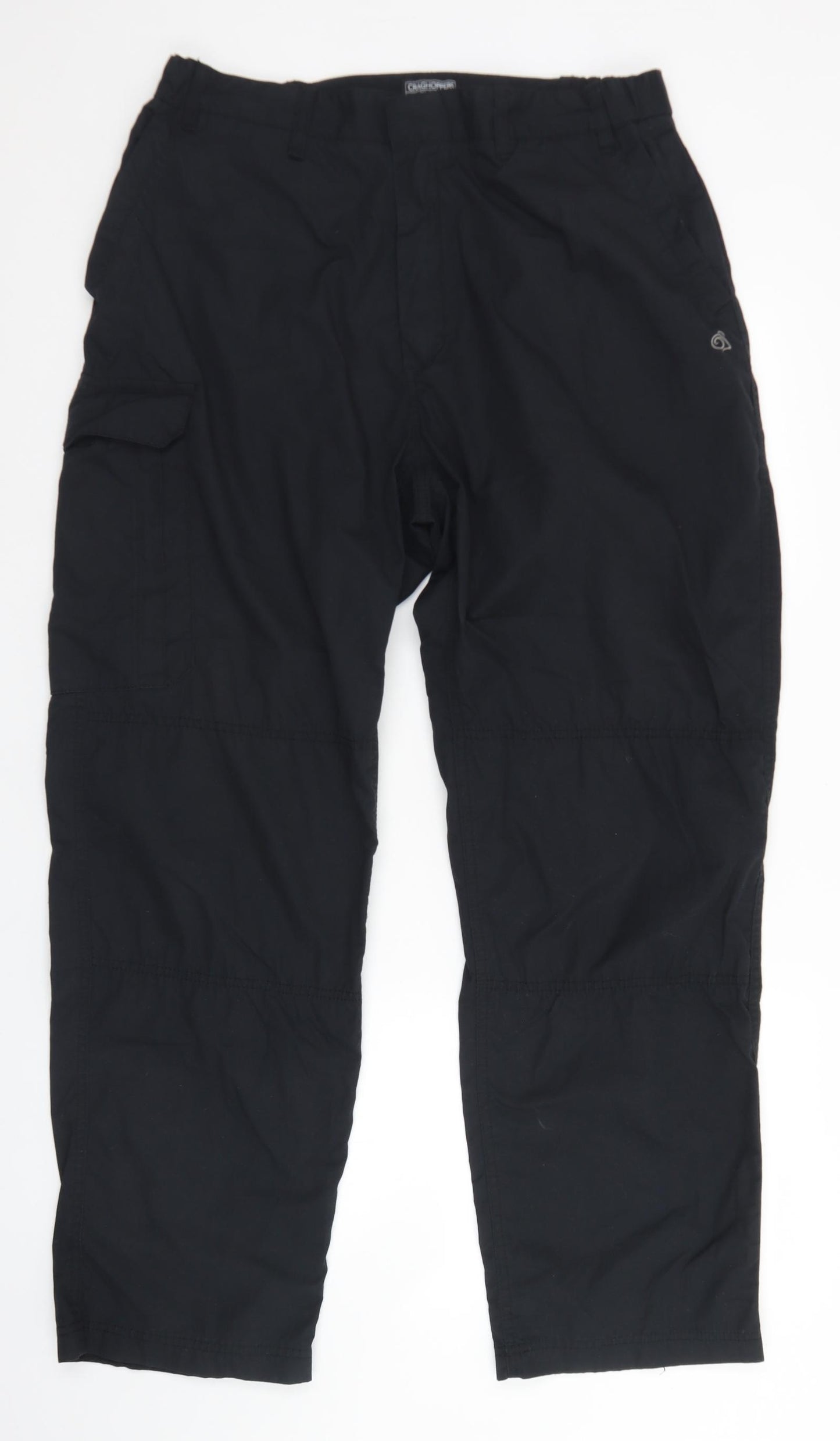 Craghoppers Mens Black  Polyester Rain Trousers Trousers Size 36 in L28 in Regular Button