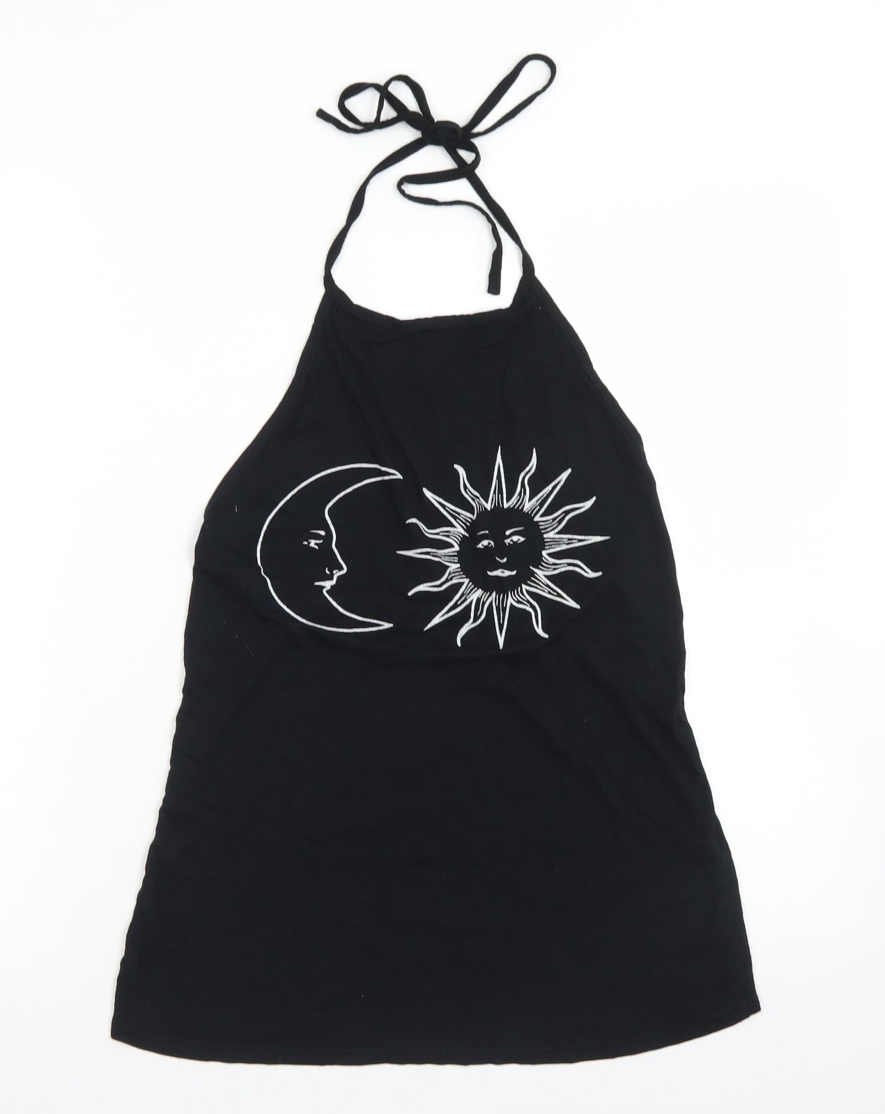 Boohoo Womens Black  Viscose Camisole Tank Size 12 Halter - Sun & Moon