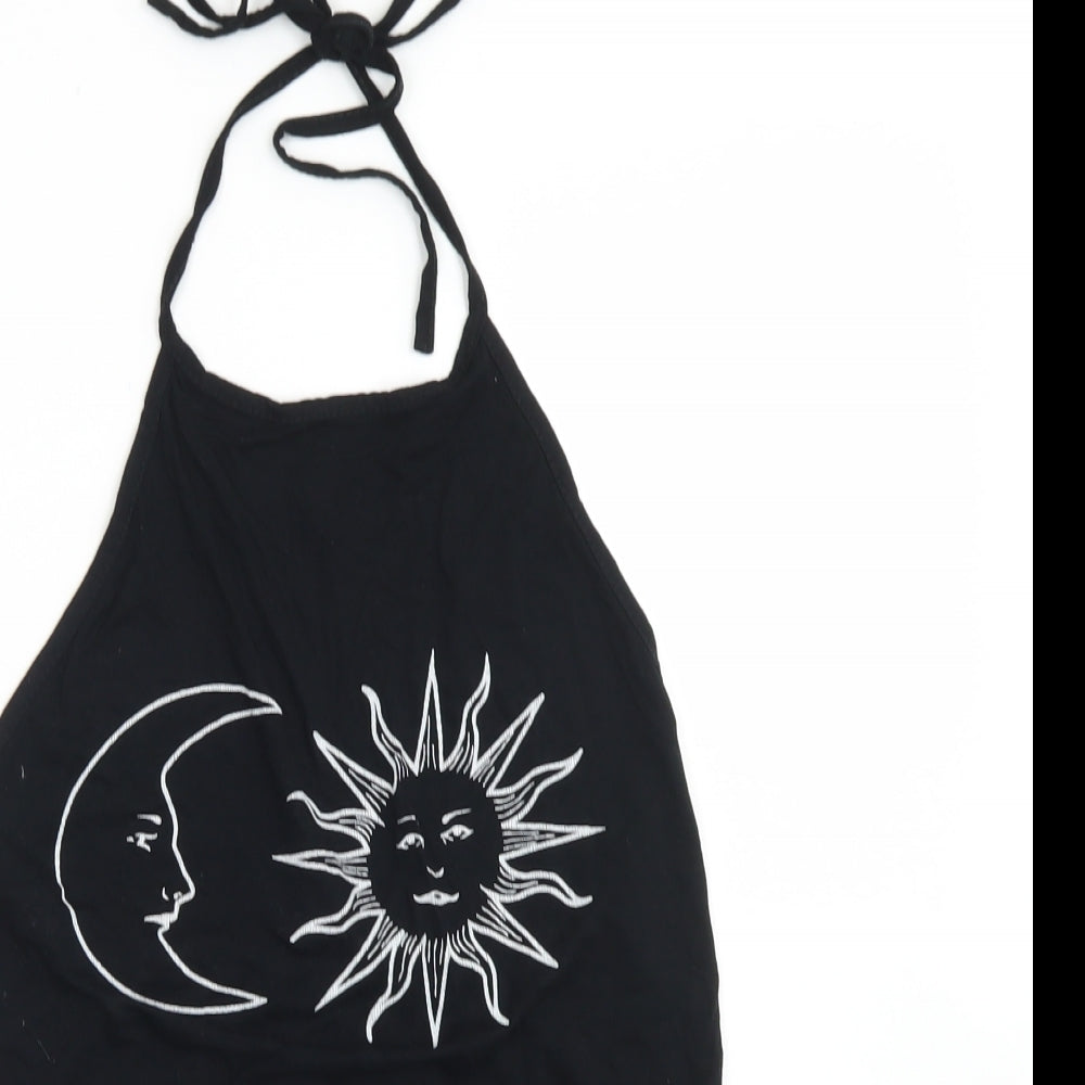 Boohoo Womens Black  Viscose Camisole Tank Size 12 Halter - Sun & Moon