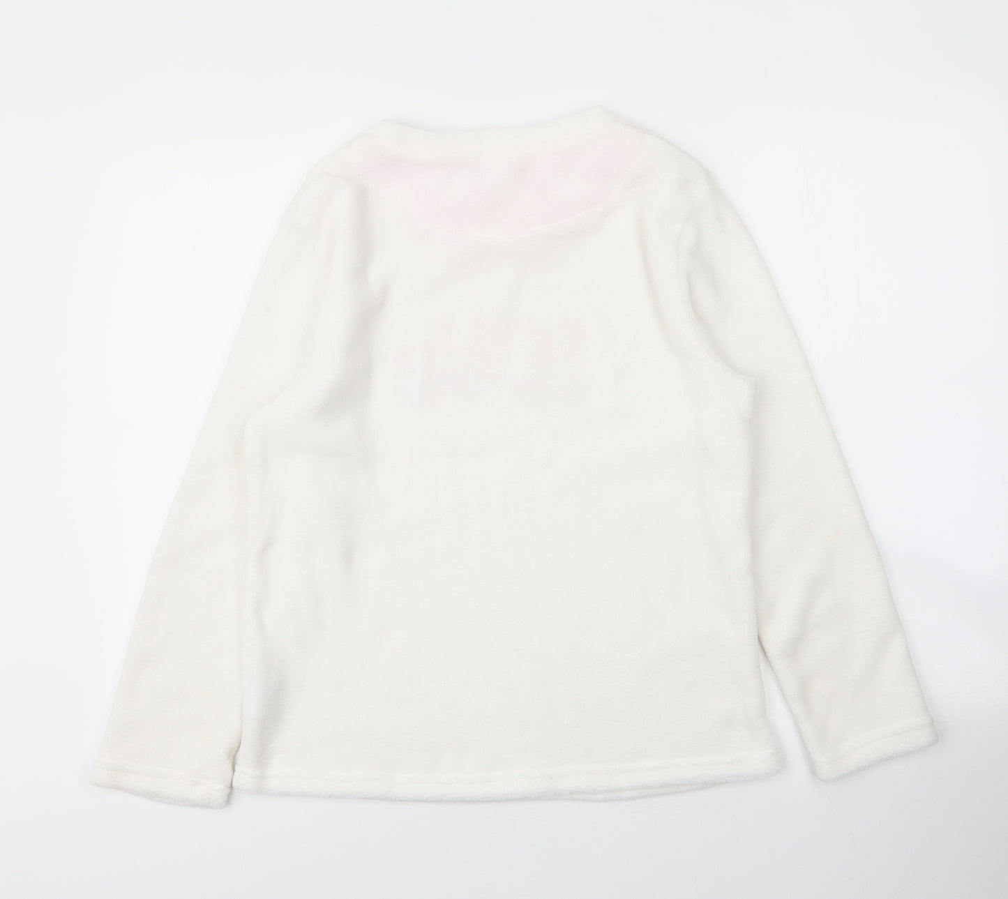 Love Sleep Womens White Round Neck  Polyester Pullover Jumper Size 12   - PJ top