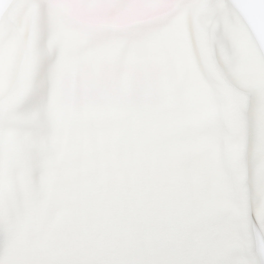 Love Sleep Womens White Round Neck  Polyester Pullover Jumper Size 12   - PJ top