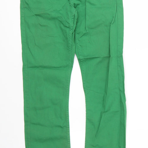 C&A Womens Green  Cotton Chino Trousers Size 30 in L29 in Regular Zip