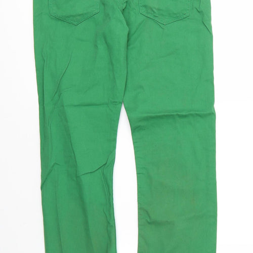 C&A Womens Green  Cotton Chino Trousers Size 30 in L29 in Regular Zip