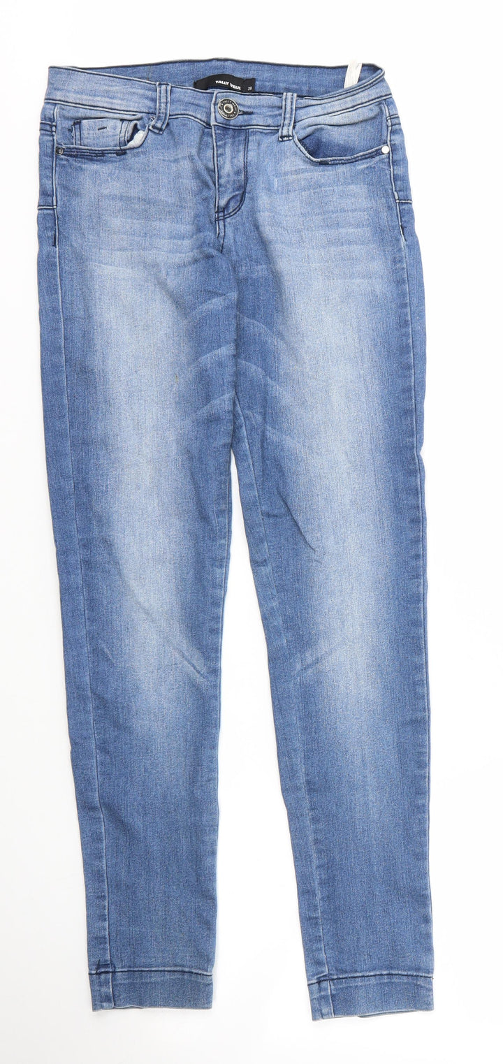 TALLY WEiJL Womens Blue Cotton Skinny Jeans Size 10 L30 in Regular Zip