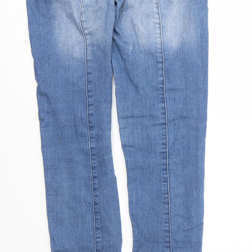 TALLY WEiJL Womens Blue  Cotton Skinny Jeans Size 10 L30 in Regular Zip