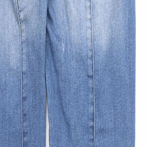 TALLY WEiJL Womens Blue  Cotton Skinny Jeans Size 10 L30 in Regular Zip