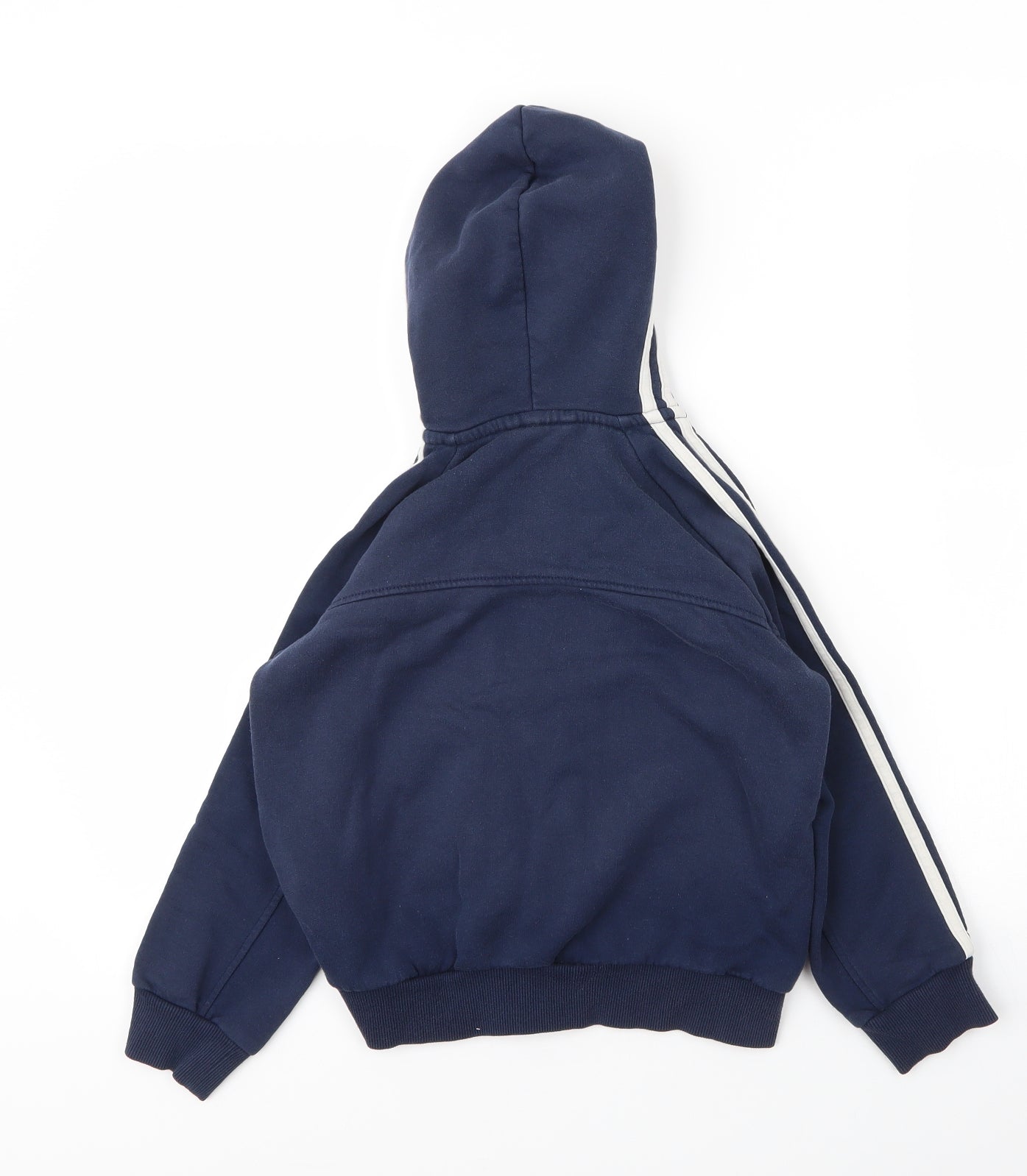 adidas Boys Blue  Cotton Full Zip Hoodie Size 7 Years  Zip