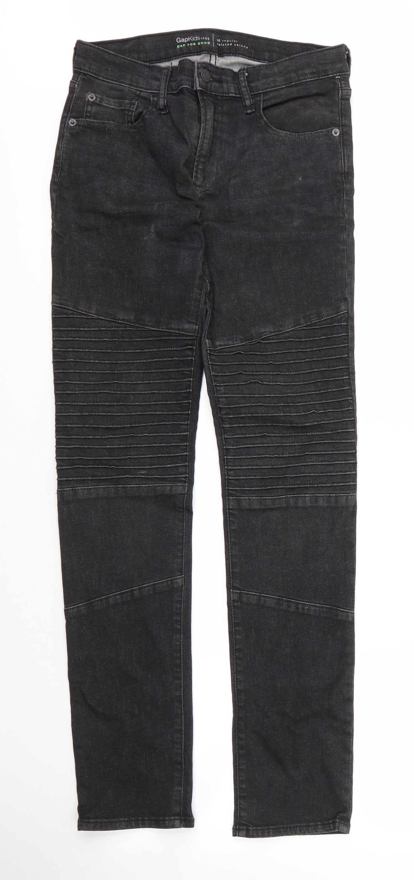 Gap Boys Black  Cotton Straight Jeans Size 16 Years L30 in Regular Zip