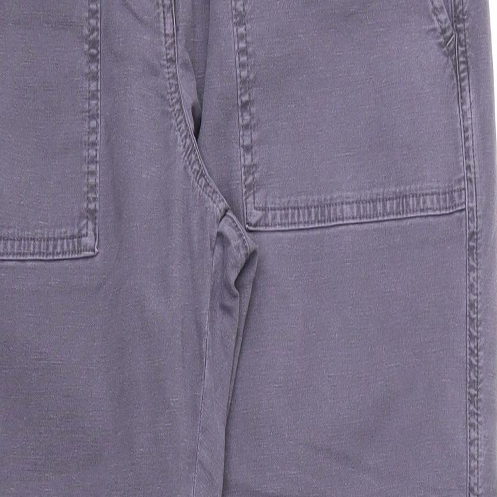 White Stuff Womens Blue  Cotton Chino Trousers Size 12 L26 in Regular Zip