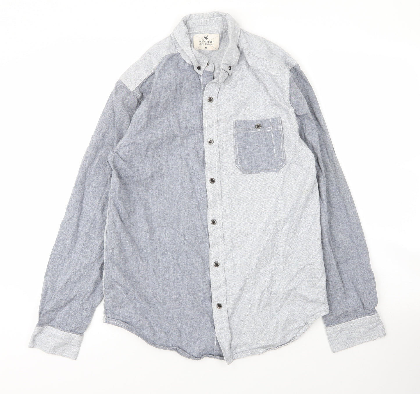 Irreverence Mens Blue  Cotton  Button-Up Size M Collared Button