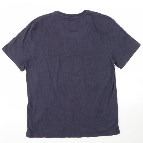 Debenhams Mens Blue  Cotton  T-Shirt Size L Round Neck