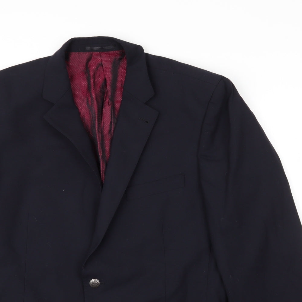 Skopes Mens Blue  Wool Jacket Suit Jacket Size 46