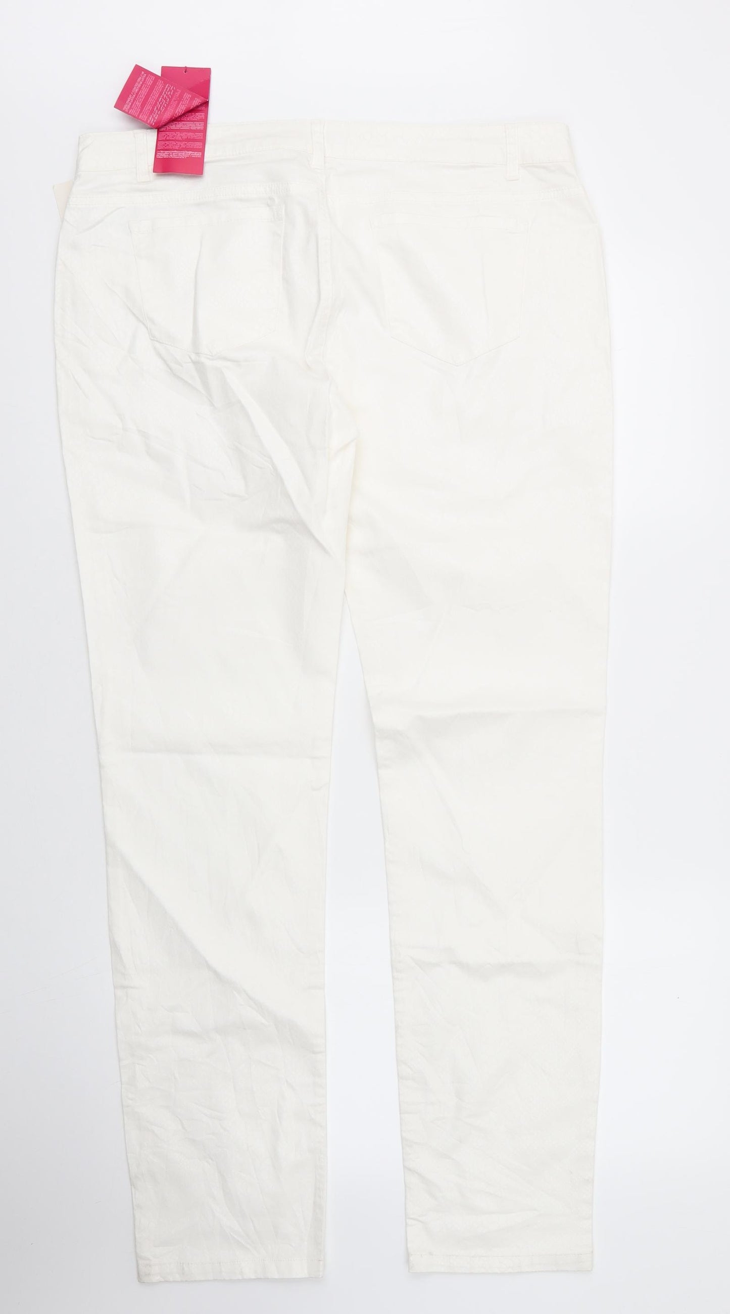 Camieu Womens White Animal Print Cotton Straight Jeans Size 16 L31 in Regular Zip - Snake Skin Print