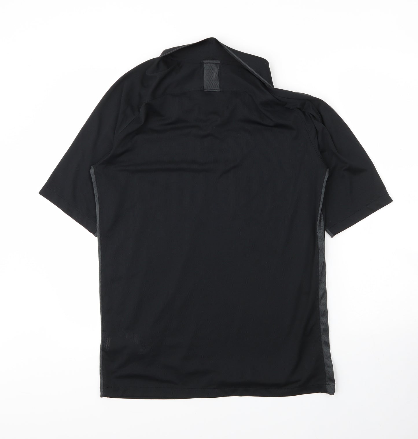 Nike Mens Black  Polyester Basic Polo Size L Collared Button