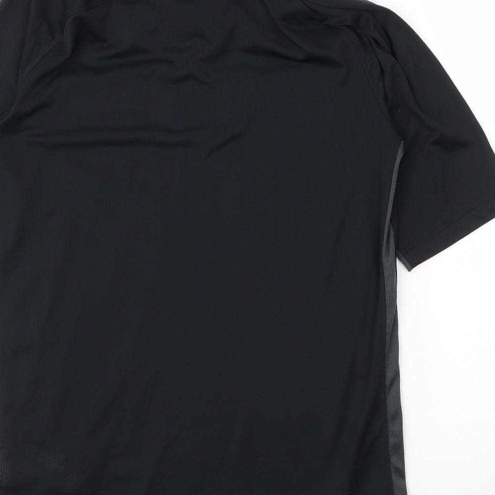 Nike Mens Black  Polyester Basic Polo Size L Collared Button