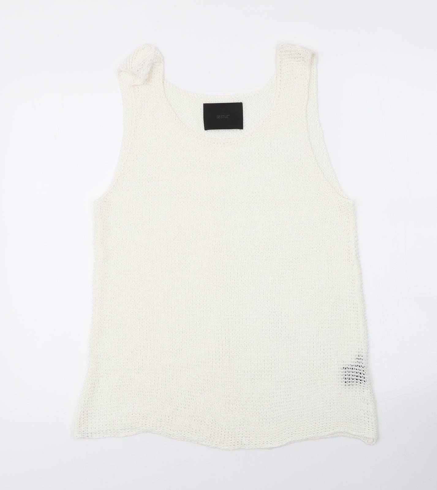 Gestuz Womens Ivory  Nylon Basic Tank Size XL Round Neck