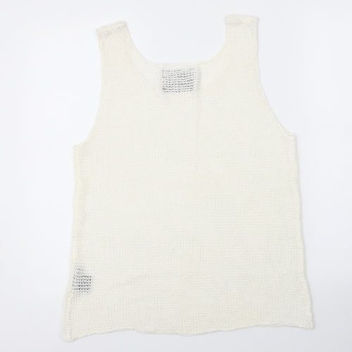 Gestuz Womens Ivory  Nylon Basic Tank Size XL Round Neck