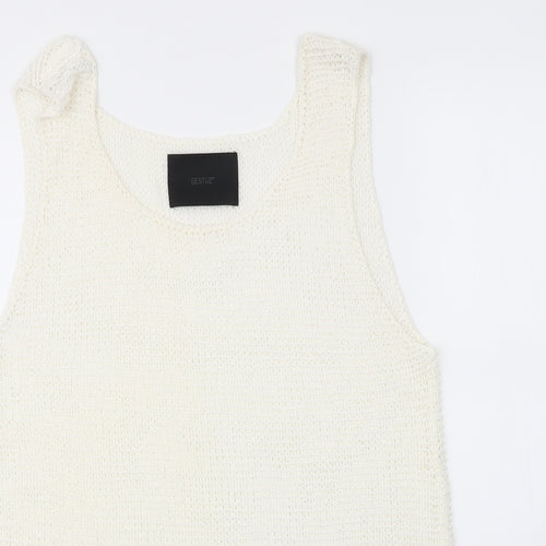 Gestuz Womens Ivory  Nylon Basic Tank Size XL Round Neck