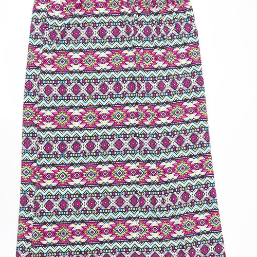 Be You Womens Purple Geometric Polyester Maxi  Size 12  Off the Shoulder