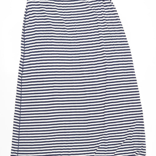 Max Studio Womens Blue Striped Elastane Maxi  Size M  Off the Shoulder